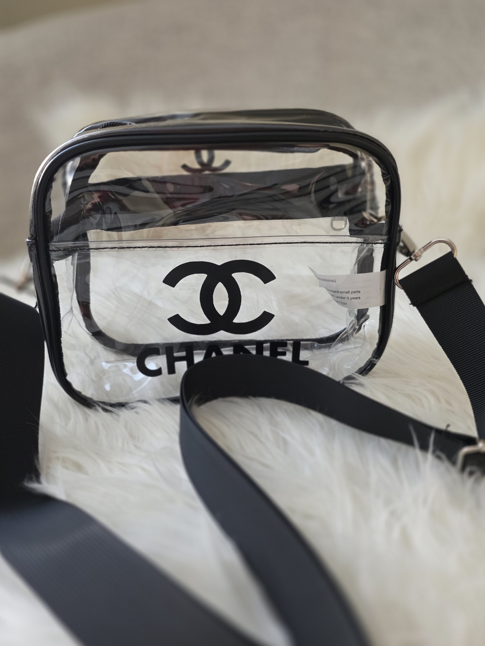 Clear PVC Cosmetic Crossbody Bag Stadium Bag